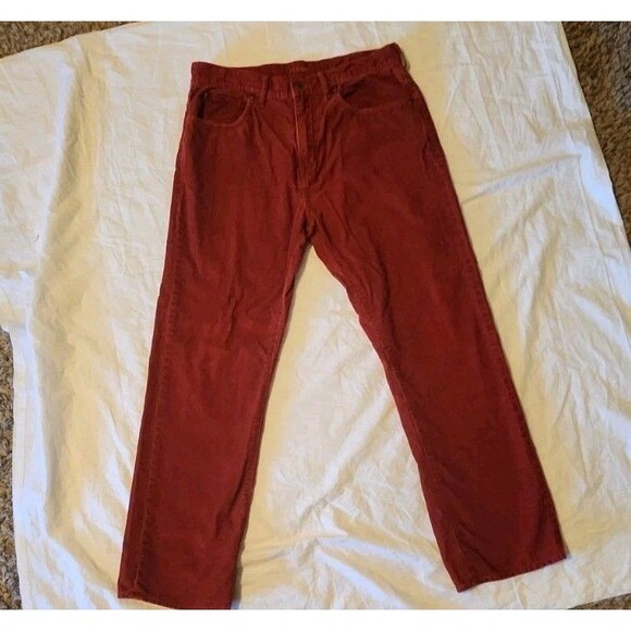 J Crew Corduroy Pants Womens 34W 30L Y2k Wide Leg Casual School Work Fall Orange - Picture 1 of 7